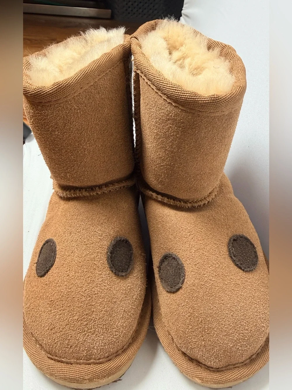 Kids Cozy Brown Shearling-Lined One Piece Boot